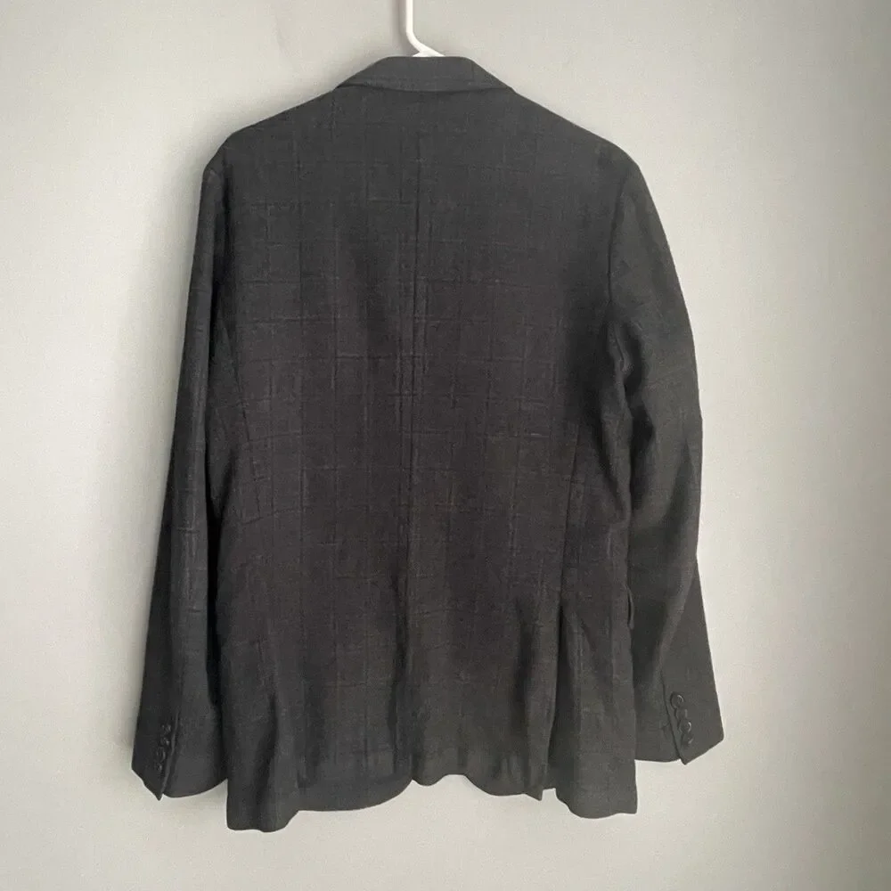 J. Crew Ludlow Blazer Size 40L Long Slim Fit Windowpane Wool Blend Unstructured